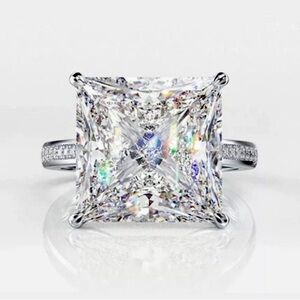 Princess Cut Cubic Zirconia 925 Silver Ring
